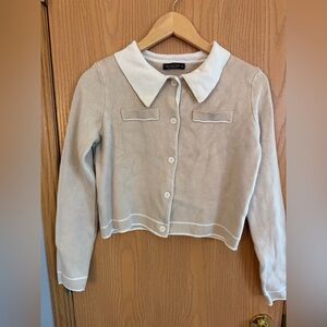 EMERSON LANG YOUNG CONTEMPORARY Long Sleeve Collared Button-up Cardigan Women L